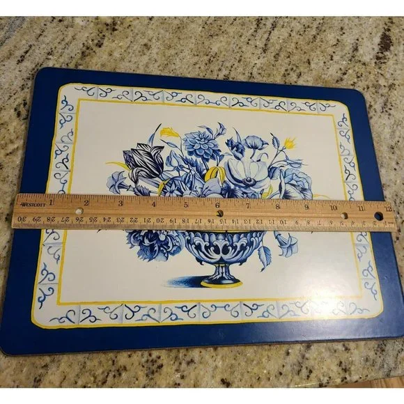 Delftware Past Times Vintage Set of 2 Place Mats England Table Mats - Picture 6 of 8